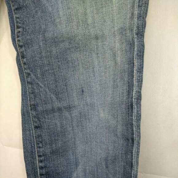 7 For All Mankind DOJO Capri Cropped Jeans Women Size 28 Light Wash Rip Distress - Picture 5 of 10